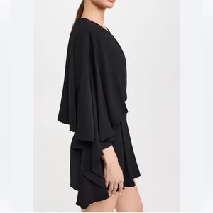 CITY CHIC Black Chiffon Cape Romper NEW Size 14